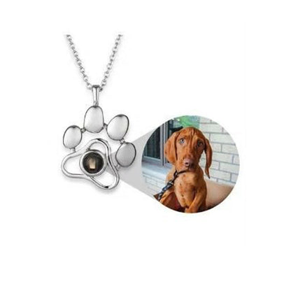 Animal Dog Paw Personalized Custom Projection Necklace and/or Keychain
